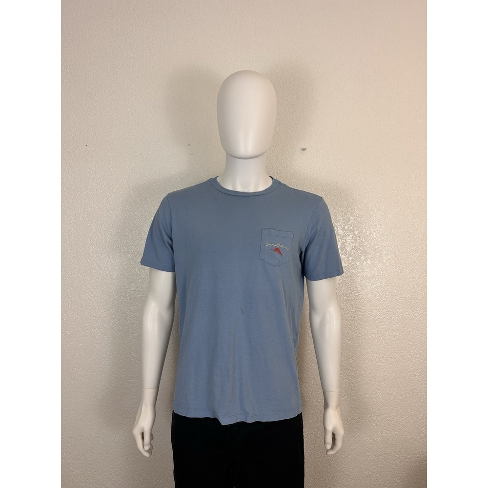 Tommy Bahama Pass The Chips Poker Graphic T-Shirt Mens Size Small Blue Casual T